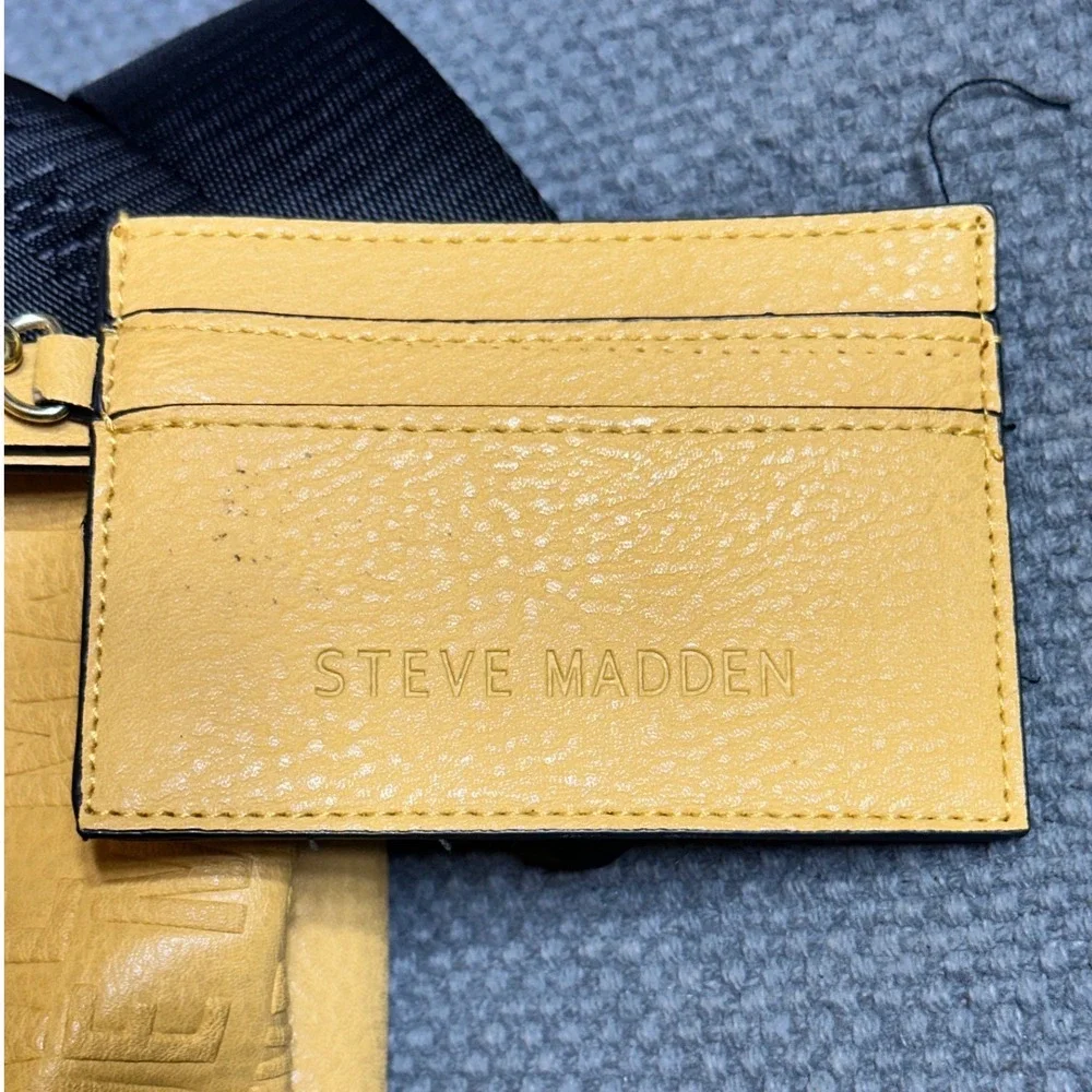 Steve Madden Mustard Yellow Athleisure Festival Mini Backpack with Card Holder